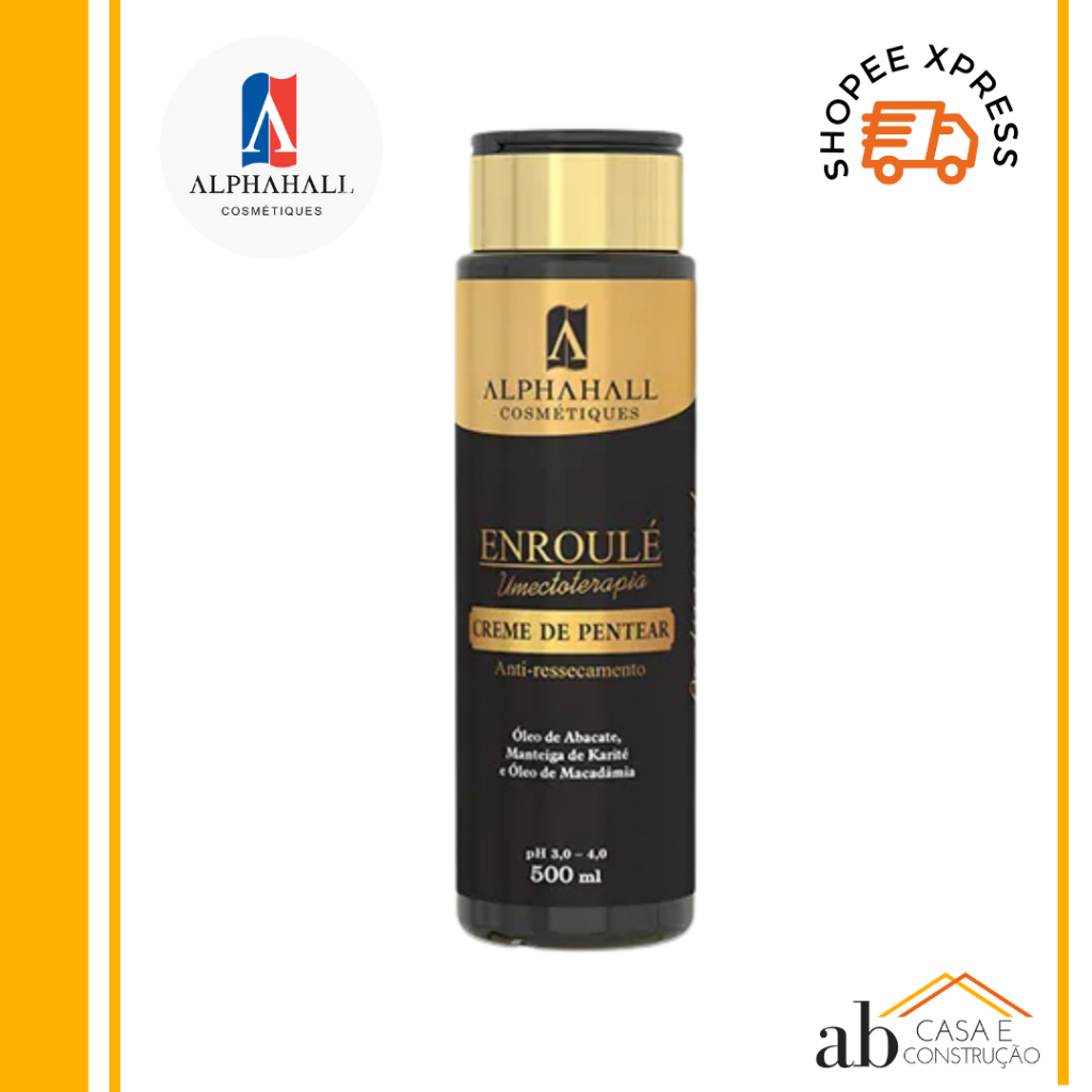 Creme de Pentear Enroulé Manteiga Artesanal Alphahall - 500ml em Oferta na Shopee