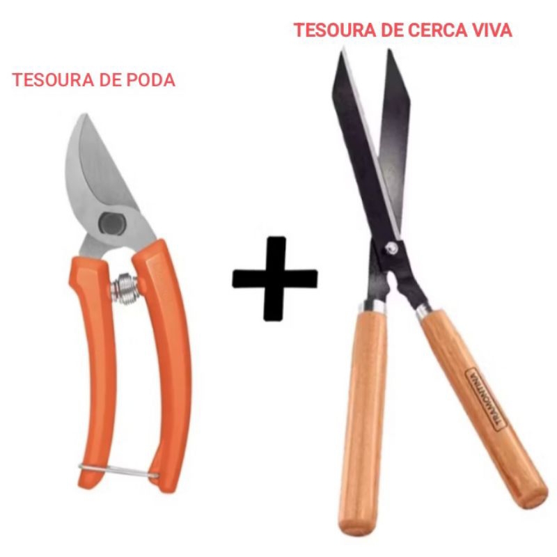 Kit tesoura de poda e cerca viva Tramontina./ Berg.