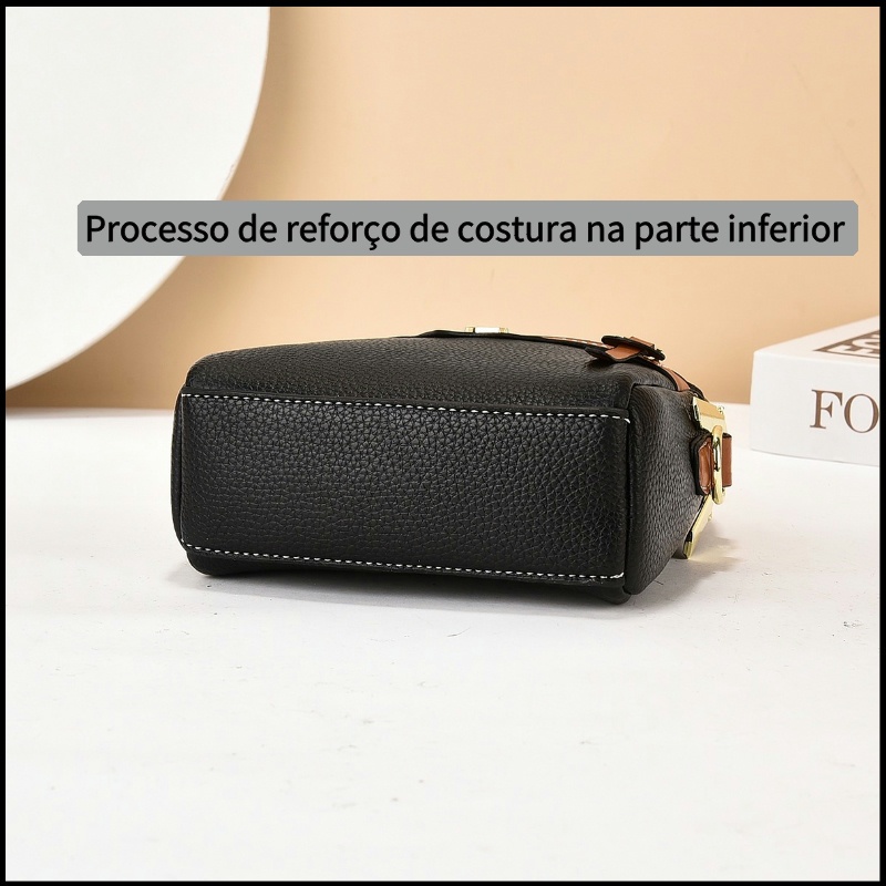 Saco de ombro único saco de ombro único saco crossbody com zíper duplo design de logotipo de metal — imagem 2 de 2