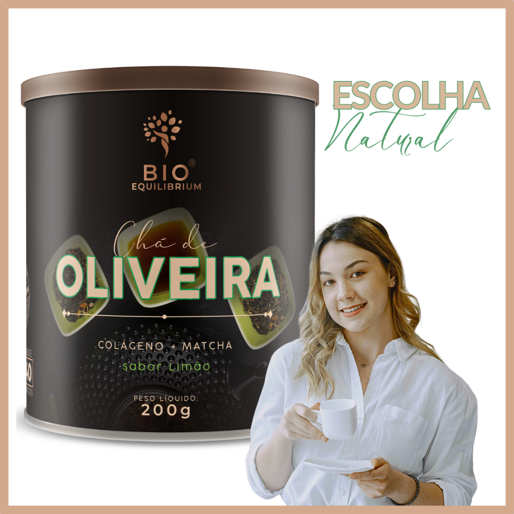 Cha Oliveira Ajuda Emagrecer Energia Matcha Colageno Saúde BioEquilibrium