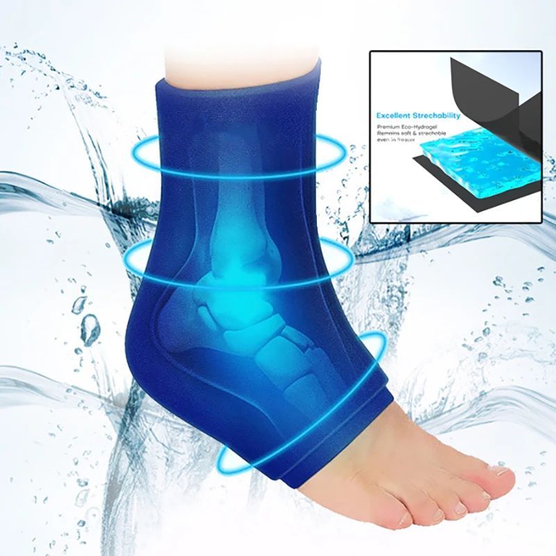 Protetor de tornozelo em gel sólido compressa quente bolsa de gelo gel esportivo tratamento para entorse