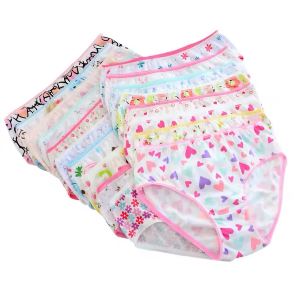 Calcinha Infantil Kit 10 Unidades Algodão 1 a 8 Anos