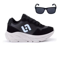 Tenis Infantil Meninos Jogger Escolar Casual Camurça + Oculos