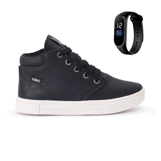 Tenis Botinha Infantil Meninos Casual Cano Alto Confortavel + Relogio em Oferta na Shopee