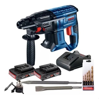 Martelete Bosch GBH 180-LI 18V Bivolt com 2 Baterias e 8 Acessórios em Oferta na Shopee