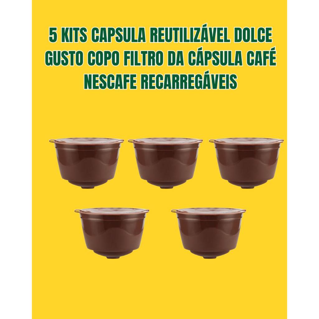 Cápsulas de Café Reutilizável Dolce Gusto Nespresso Recarregável Compatível Sustentável