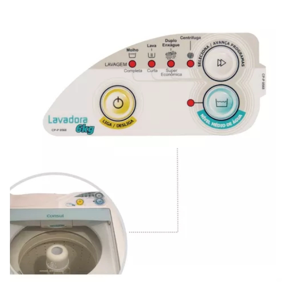 Adesivo Painel Lavadora Compativel Consul Cwc22b 5kg