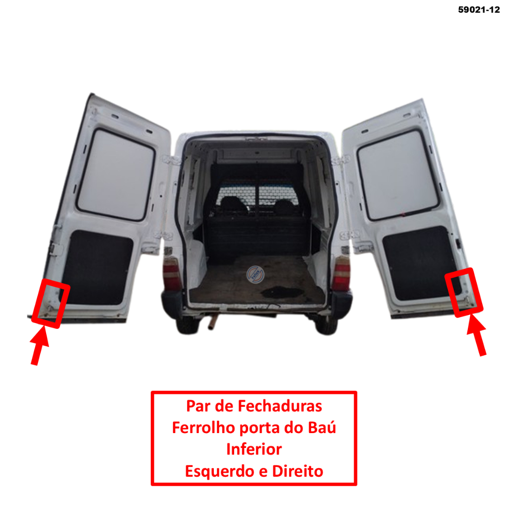 Par Fechadura Ferrolho Porta Baú Inferior Fiorino 1995-2013 — imagem 2 de 2