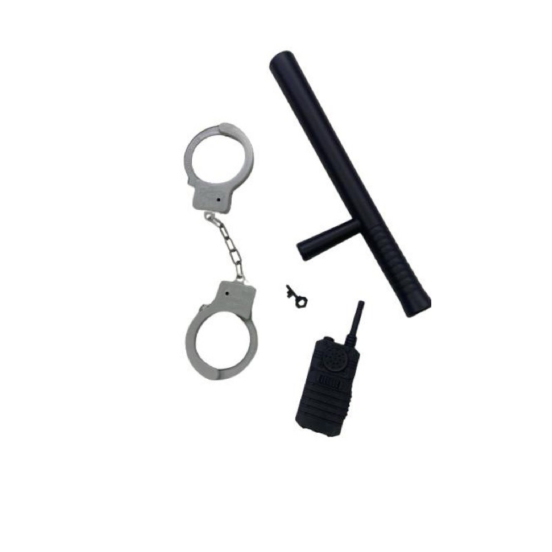 Acessórios para fantasia policial  algema Walkie-Talkie + acessório