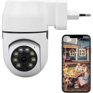 Câmera de Segurança Tomada Wi-Fi 360° IP Infravermelho Sem Fio – Visão Noturna e Controle Remoto