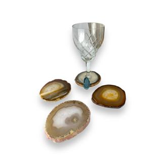 Kit Porta Copos de Pedra Agata Natural em Oferta na Shopee