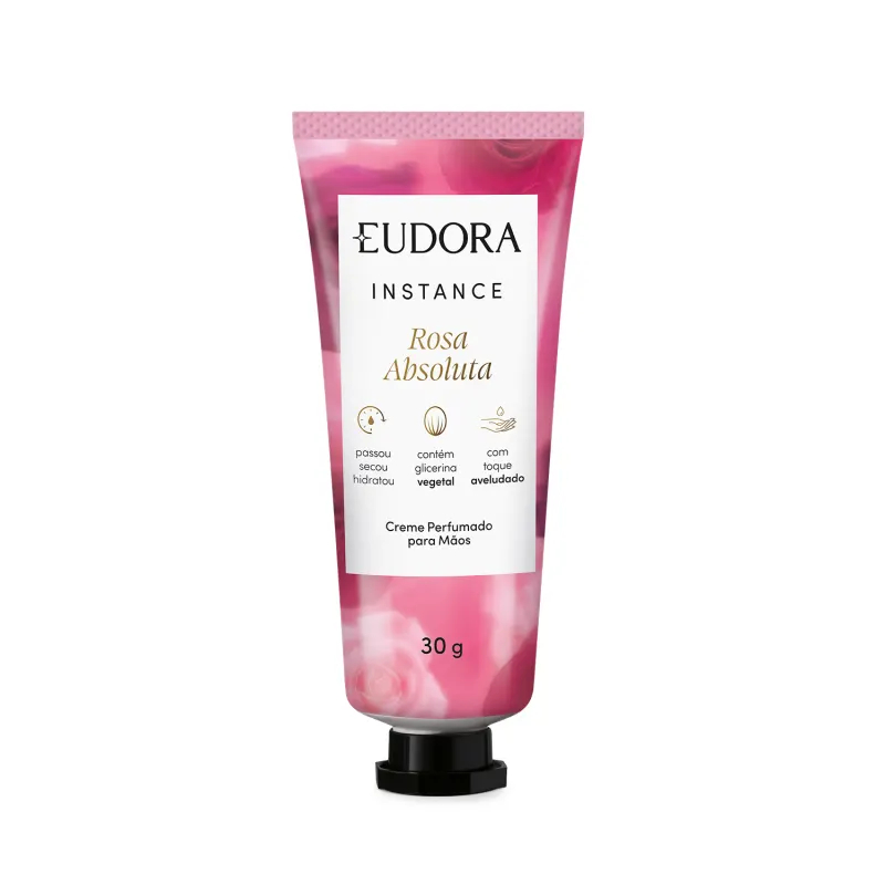 Eudora Creme Perfumado para Mãos Instance Rosa Absoluta 30g em Oferta na Shopee