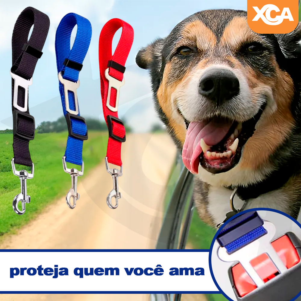 Cinto de Segurança Pet Para Cachorro e Gato Ajustável Universal Para Carro
