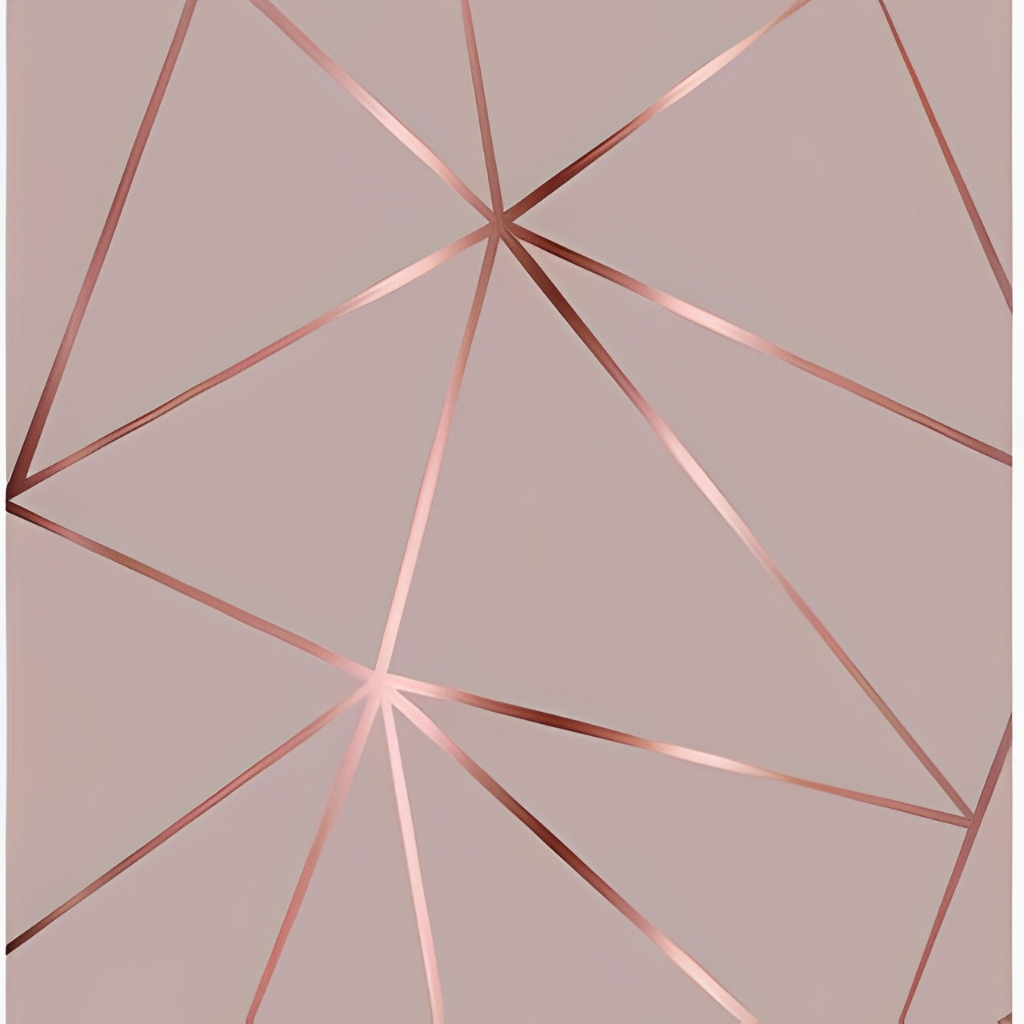 Papel De parede Geométrico Zara Rose Gloss Para Quarto E Sala  IMP