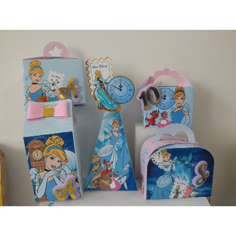 Personalizados Cinderela 40 peças lembrancinhas caixinhas de aniversário kit festa