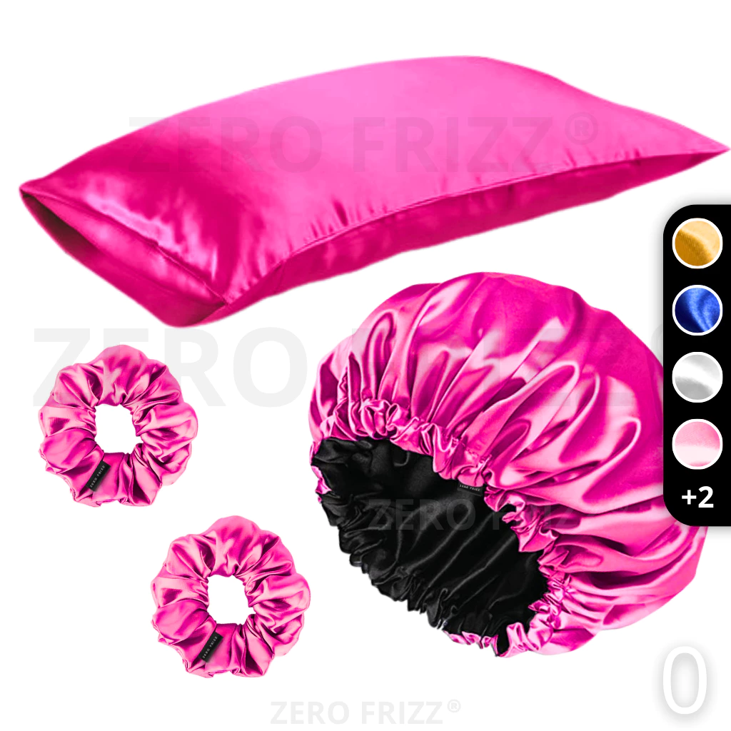 ZERO FRIZZ Kit Noite Pefeita | 1 Touca dupla face + 1 Fronha + 2 xuxinhas, escolha sua cor preferida