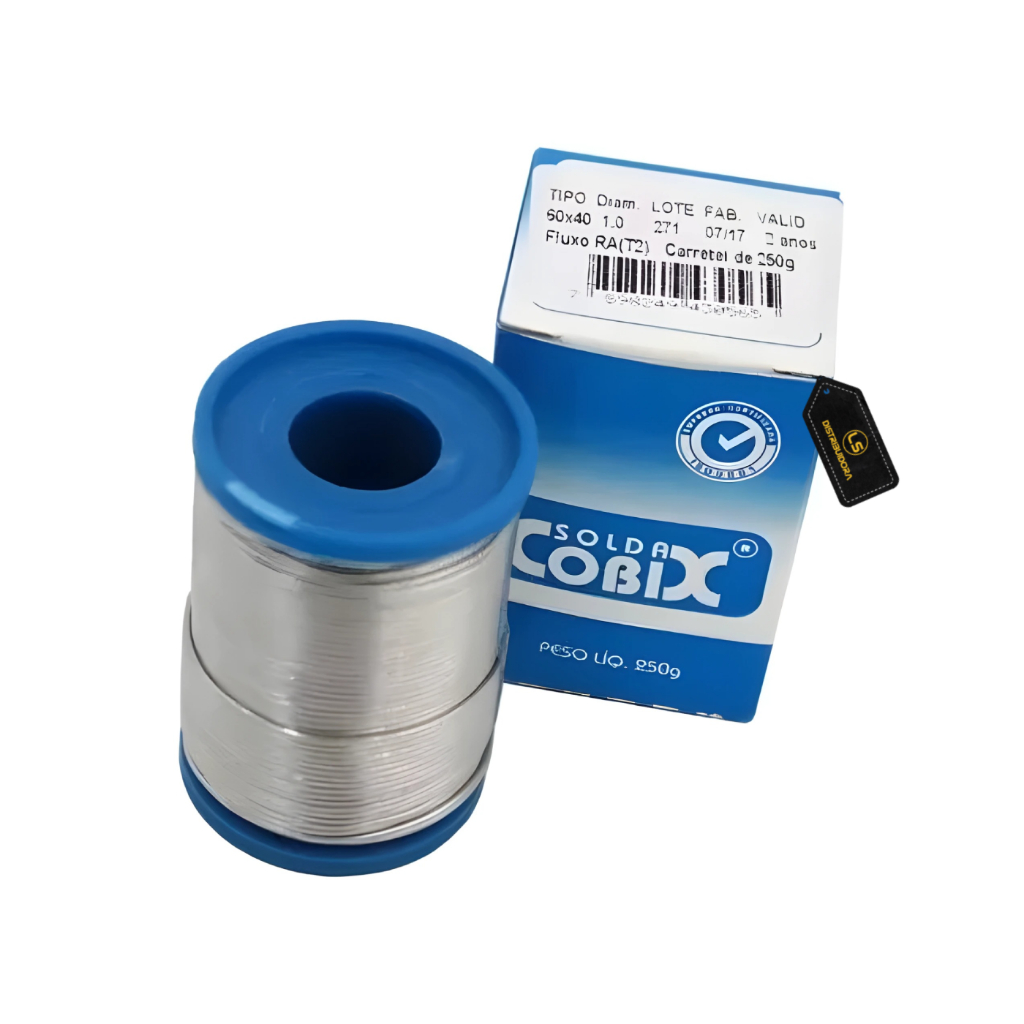 Solda Estanho 1mm 60x40 (Snxpb) C/ Fluxo Rolo 250g - Cobix em Oferta na Shopee