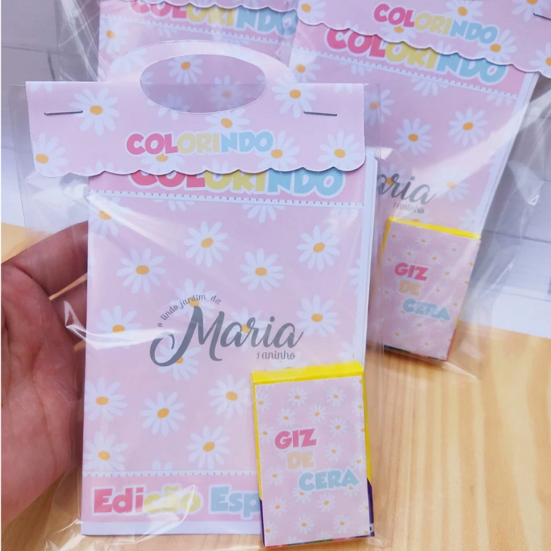 Kit Colorir com giz margaridas -  Festa Infantil - Lembrancinha - Aniversário - Livrinhos em Oferta na Shopee