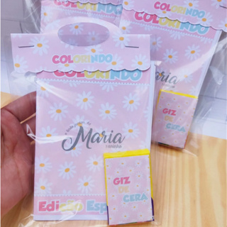 Kit Colorir com giz margaridas -  Festa Infantil - Lembrancinha - Aniversário - Livrinhos em Oferta na Shopee