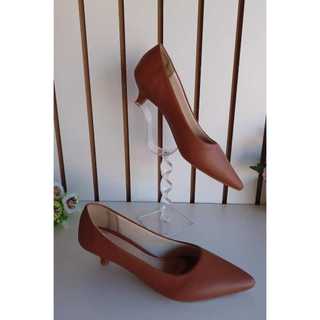 Scarpin salto baixo 3cm (couro ecológico), (REF: Júlia)