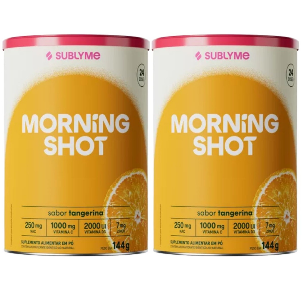 Kit 2 Morning Shot Vários Sabores - Imunidade Matinal Vitamina C Vitalidade 144g - Sublyme