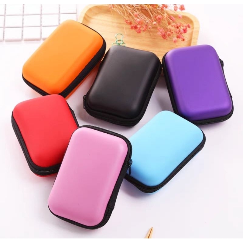 Mini Estojo Zíper Rígido Multiuso Fone de Ouvido Pendrive Maquiagem DT2019
