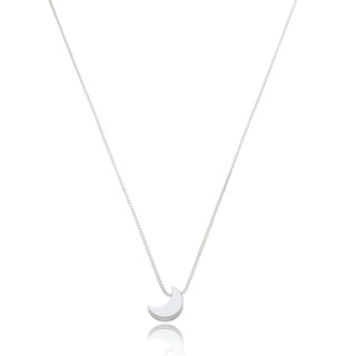 Colar lua minimalista banhado à prata 925 em Oferta na Shopee