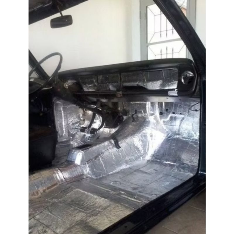 Manta Asfáltica Automotiva Aluminizada 30cm largura x 10m comprimento Térmica e Acústica Veda Tudo