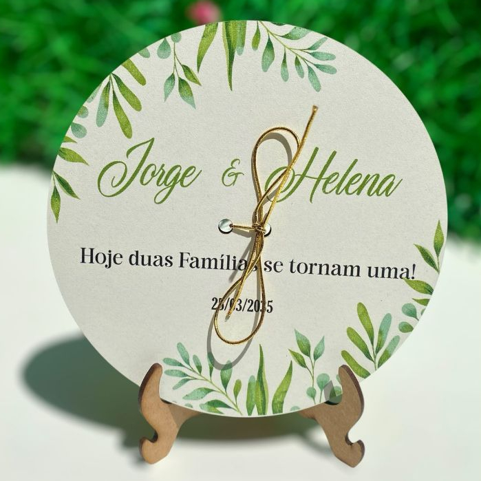 PORTA ALIANÇA PERSONALIZADO EM MDF PERSONALIZAÇÃO VERDE OLIVA