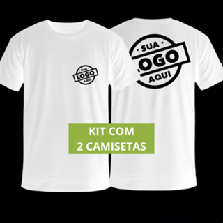 KIT 2 Camisetas Brancas Personalizadas com Estampa Da Sua Escolha - 100% Algodão Premium em Oferta na Shopee