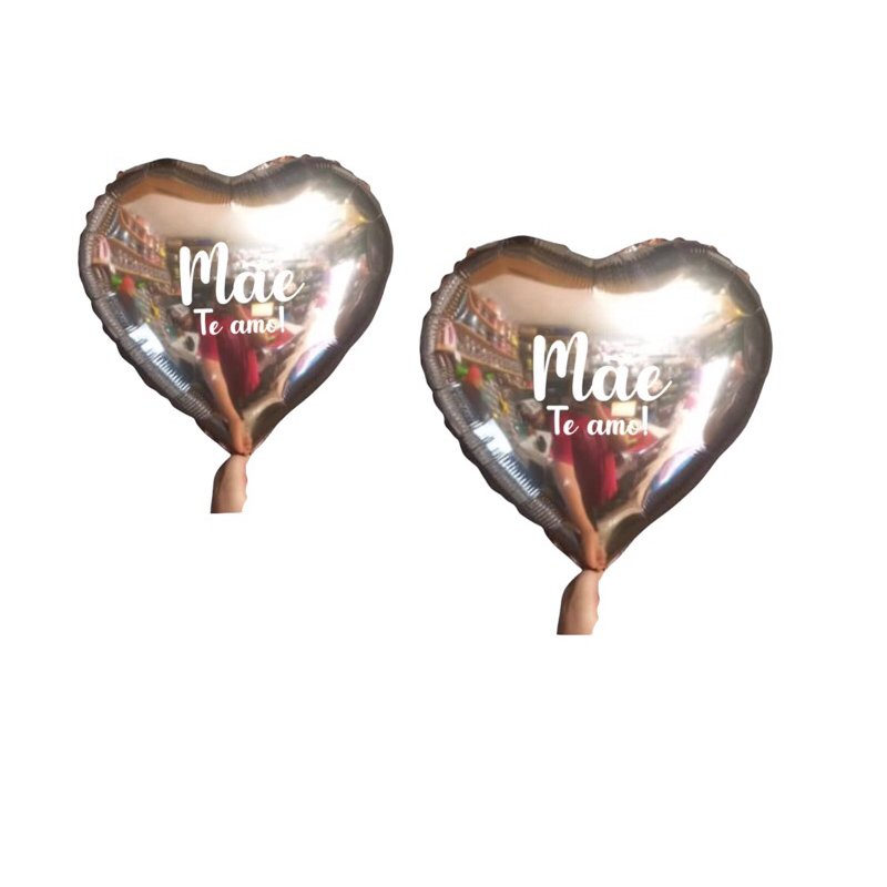 kit C/5/10 Balão Metalizado Coração Te Amo 45*45cm Dia das Mães em Oferta na Shopee