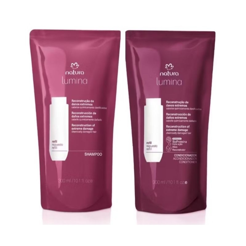 Kit Refil Shampoo + Condicionador Natura Lumina Reconstrução de danos extremos
