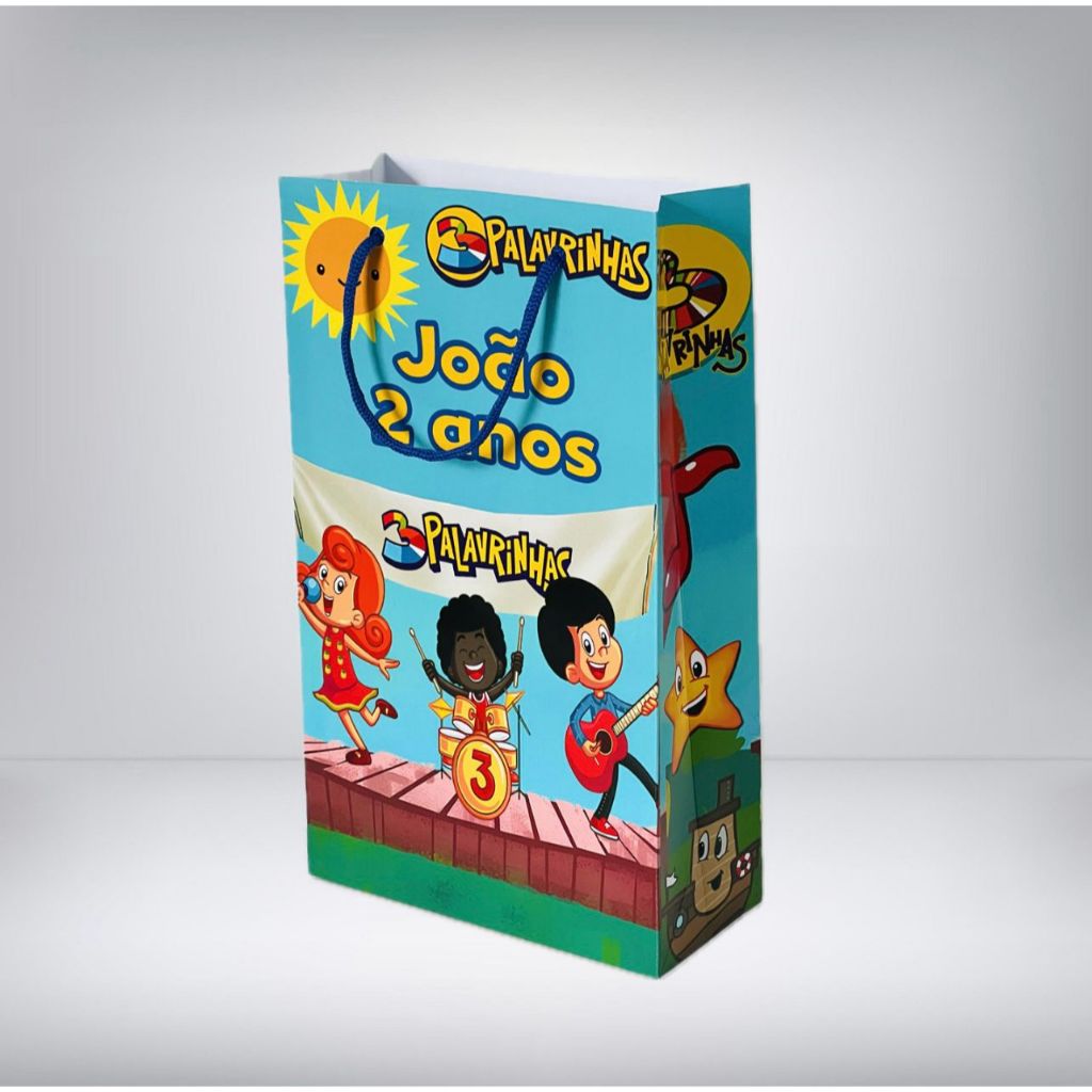 kit Sacolinhas Personalizadas Para Lembrancinhas Tema 3 Palavrinhas Menino