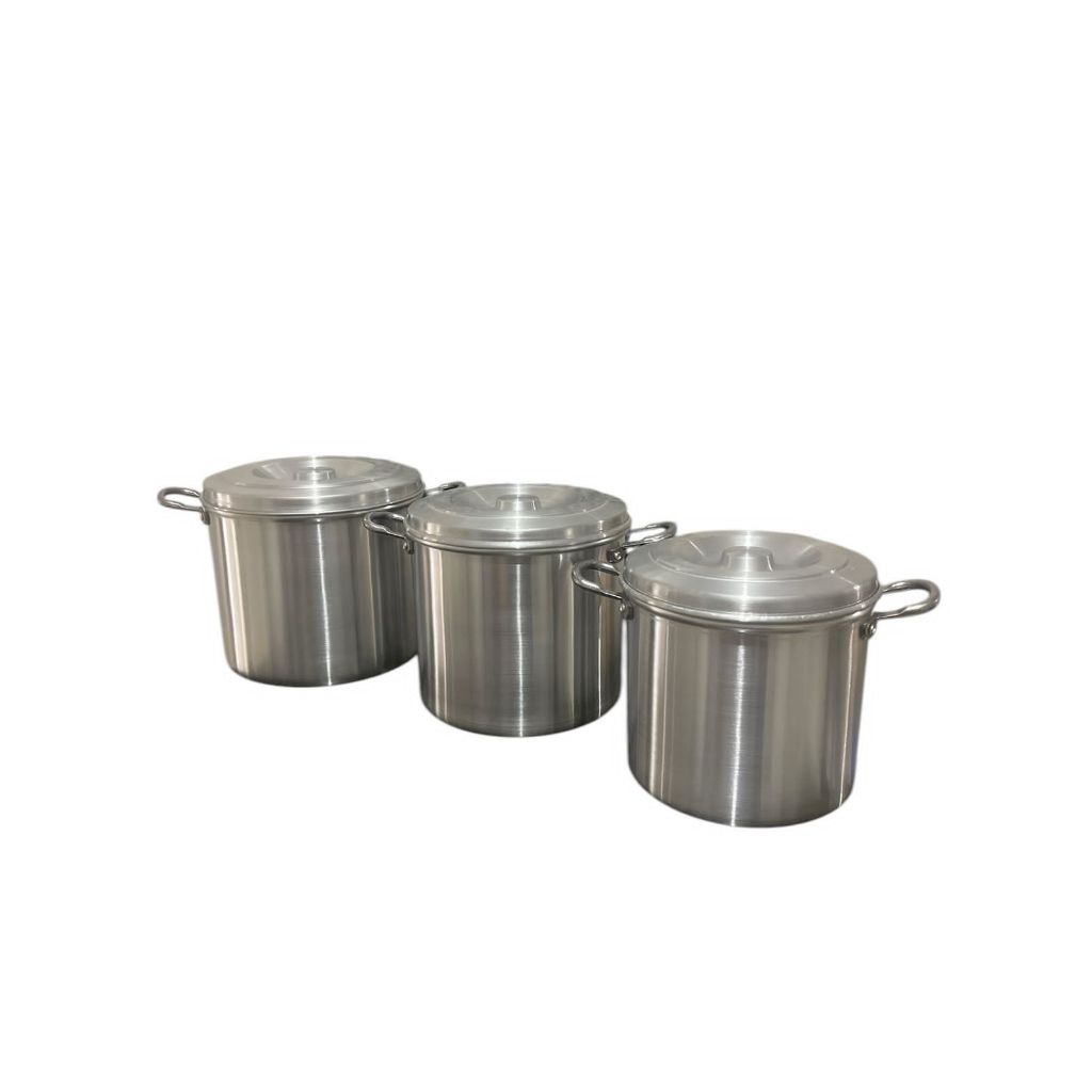 Kit jogo de caldeirão hotel alumínio polido com 3 peças n16/18/20 reforçado em Oferta na Shopee