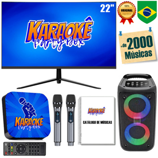 Karaoke Party Box Profissional Completo +Monitor +Caixa De Som +2 Microfones Sem Fio +Catálogo em Oferta na Shopee