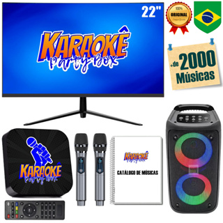 Karaoke Party Box Profissional Black +2 Microfones Sem Fio +Monitor (Tela) +Caixa De Som +Catálogo em Oferta na Shopee