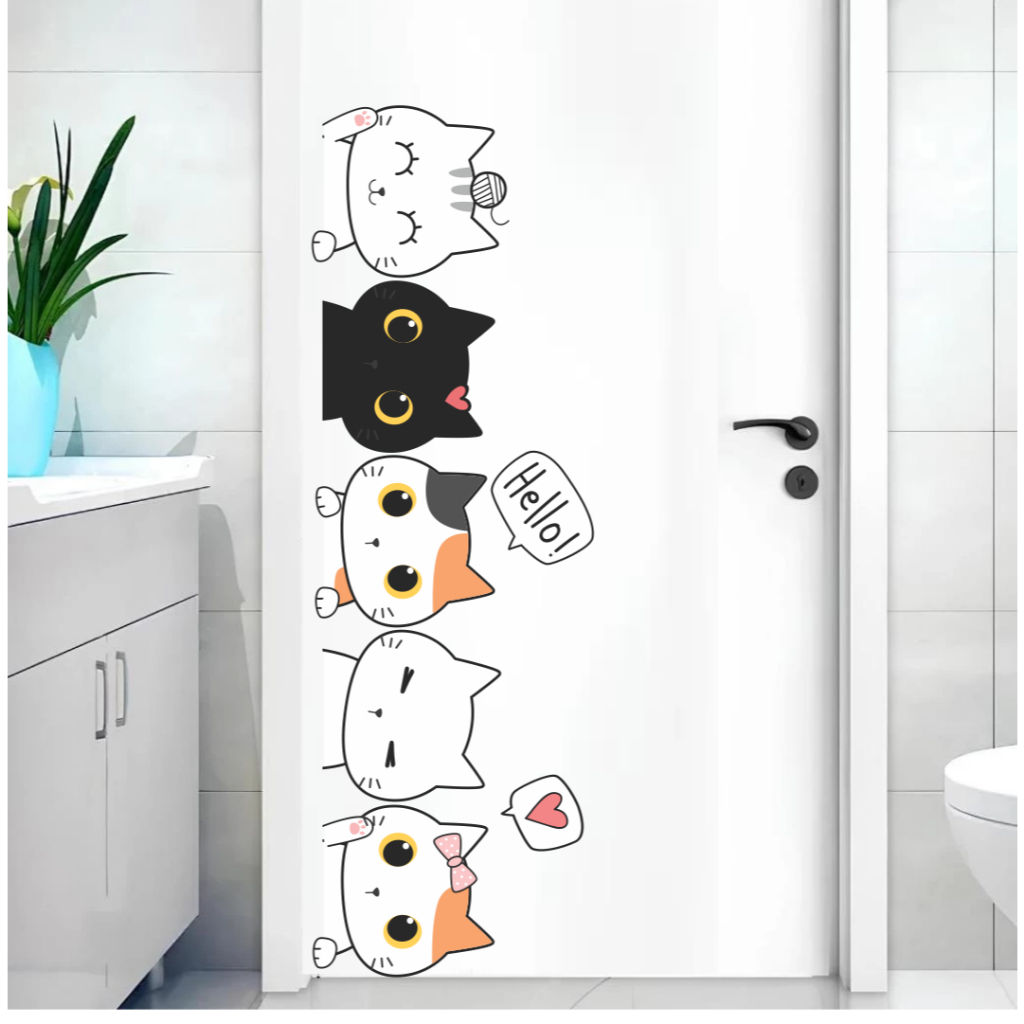 Adesivo para Porta - Parede - Gatinhos