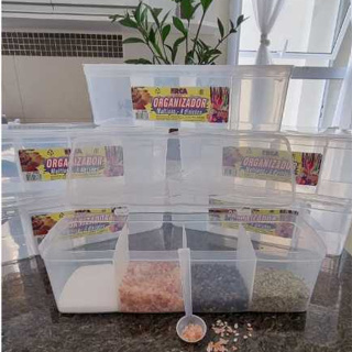 POTE CONDIMENTO MULTIUSO COM 4 DIVISÓRIAS em Oferta na Shopee