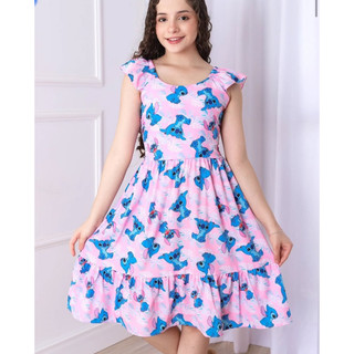 Vestido Stitch Infantil Juvenil Moda Menina Blogueira Lilo e Stitch Lançamento Levinho Confortável Princesa