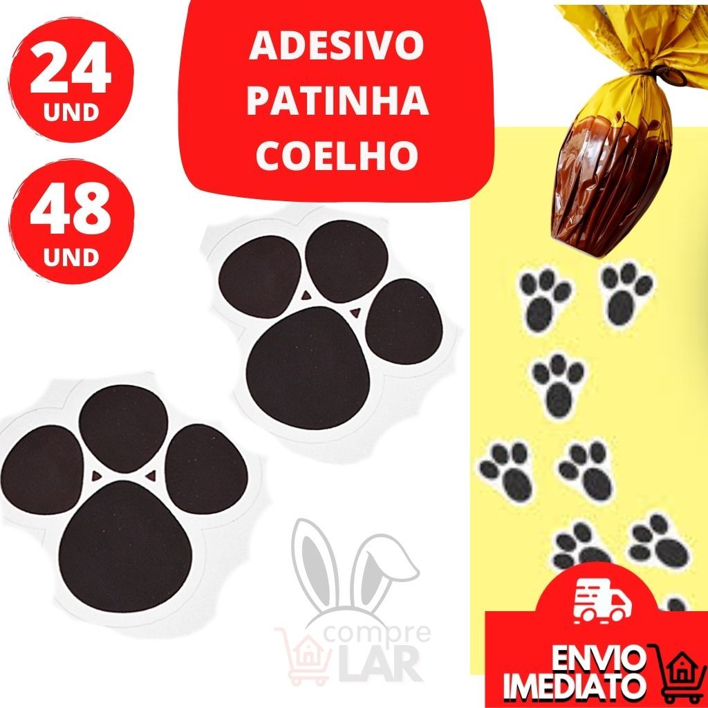 Patinhas Adesivas Coelho Páscoa Adesivos Caça aos Ovos Pascoa Adesivo Patas Coelhinho Pegada Coelho