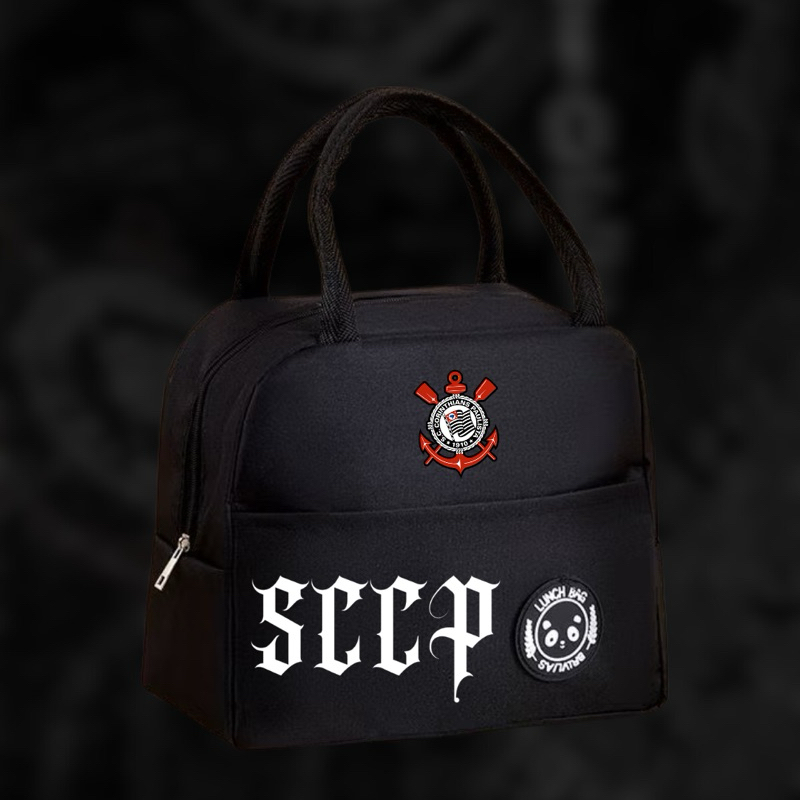 Bolsa Térmica Corinthians - Lancheira - Isolamento Térmico - Espaçosa - Fitness Escola Trabalho Lazer - Marmita