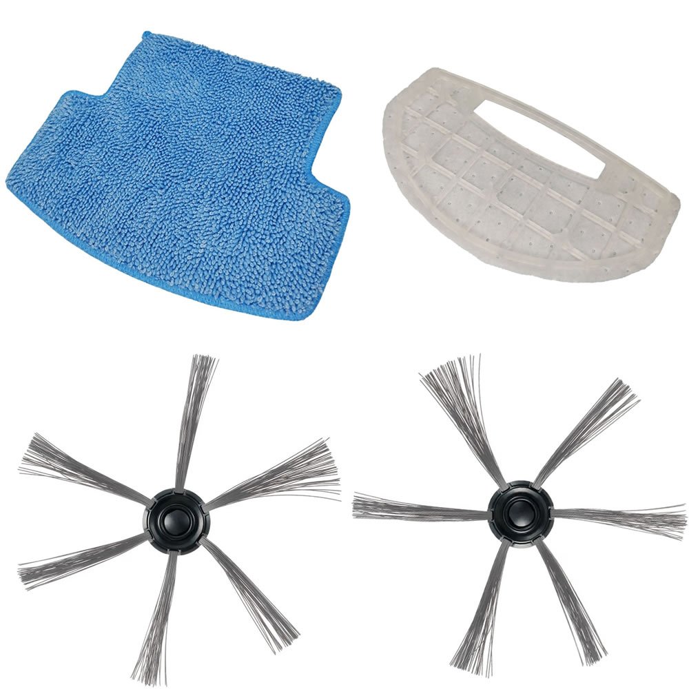 Kit Escovas Rotativas, Refil MOP e Filtro para Robô Aspirador WAP, Multilaser, Mondial e Oba Box