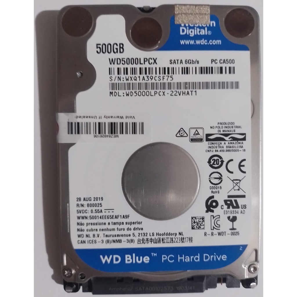 Disco Rígido Interno Western Digital Wd5000lpcx 500gb Azul