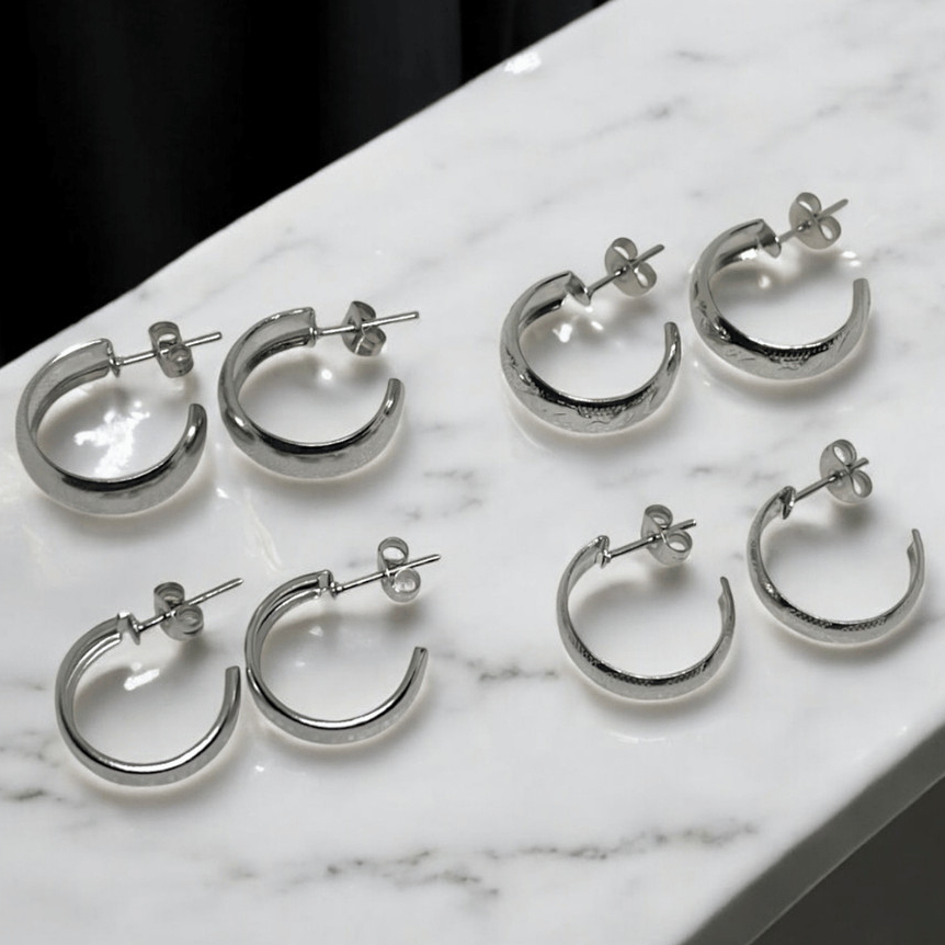 Kit Conjunto 4 Brincos Pequeno Argola Aço Inox Antialérgico Feminino em Oferta na Shopee