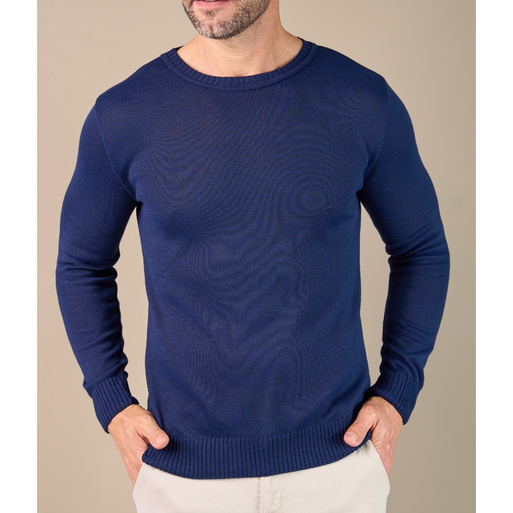 Blusa Basica Masculina Sueter Trico Premium Inverno Lã Frio Gola O Decote Redondo 100118
