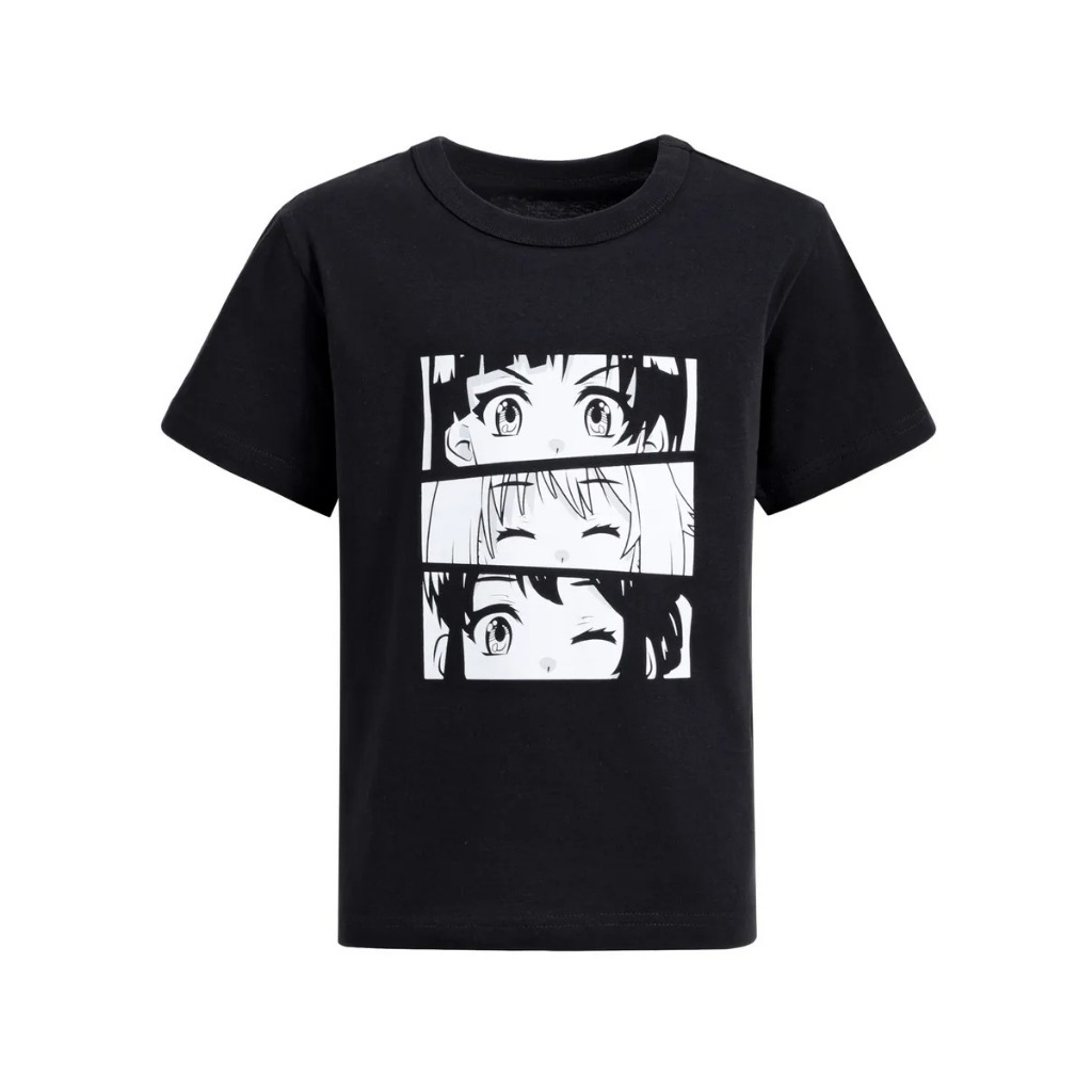 Camiseta Infantil Juvenil Estampada Japones animado Algodão Camisa Blusa Criança Escola Passeio