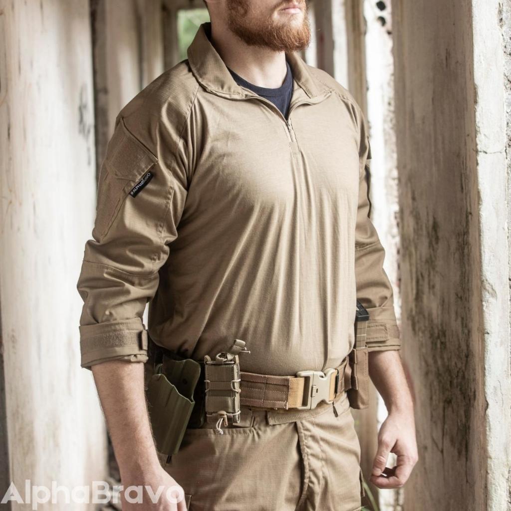 Camisa Combat Shirt Coyote Operacional Militar Tática Bege Cáqui Uniforme Bombeiro Civil Gandola