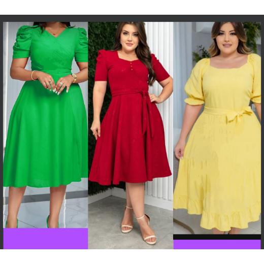 Vestido Moda Evangélica Promoção Social Vestido evangélico rodado Godê Evasê  Executiva Midi Plus Size