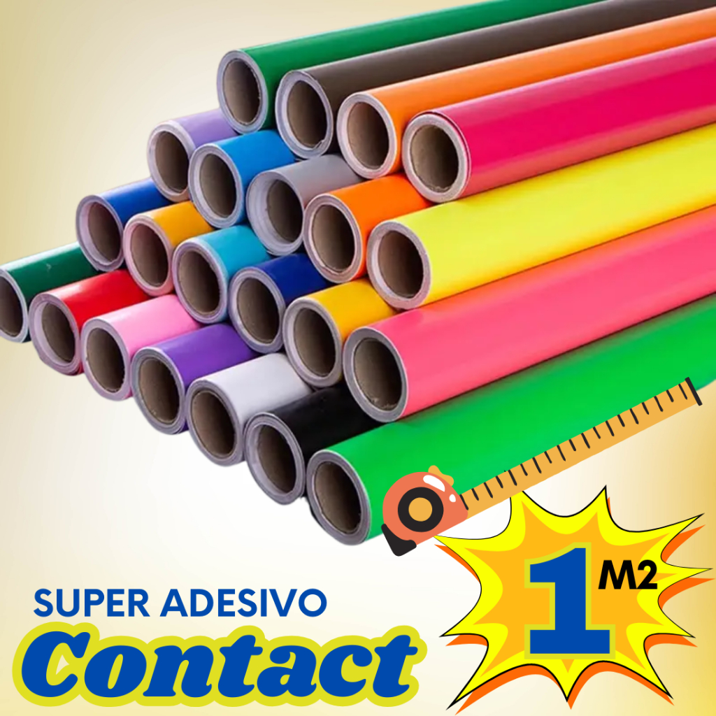 Papel Contact Adesivo Geladeira Móveis Vinil Preto Fosco Branco Vermelho Azul Amarelo Transparente