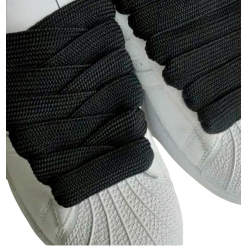 Kit 2 Pares Cadarços Achatado Bboy Lace 17mm 120cm Branco Preto Fixação Segura em Oferta na Shopee